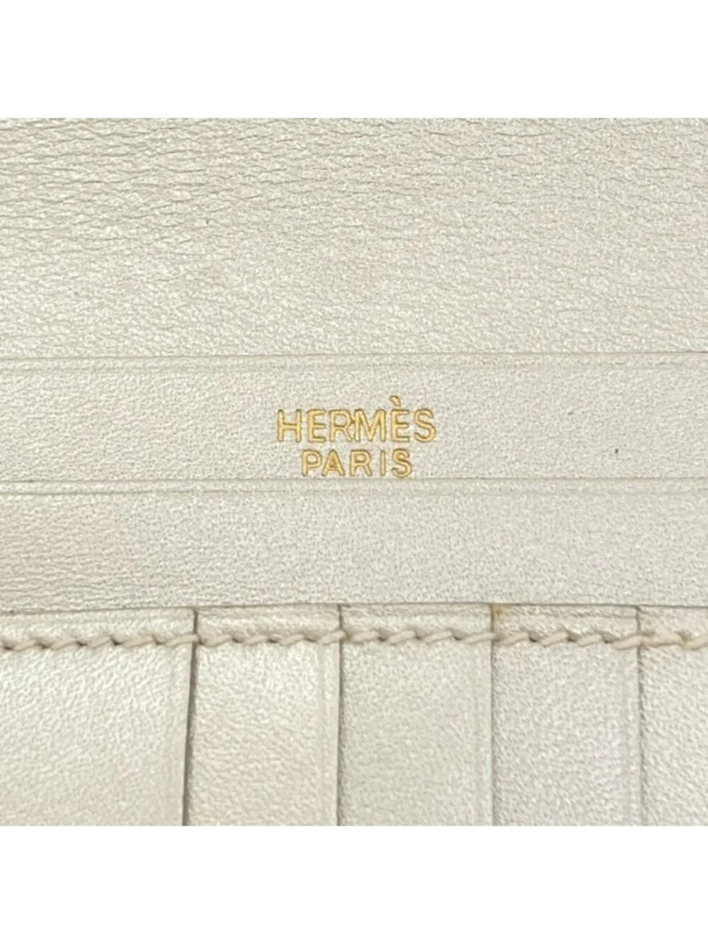 Hermes Bearn Compact Gold Bifold Wallet with Coin Pocket Box Calf